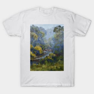 Misty morning, Thredbo River T-Shirt